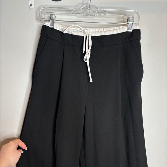 Zara Double Waist Wide Leg Pants Size XS Black - Picture 4 of 10